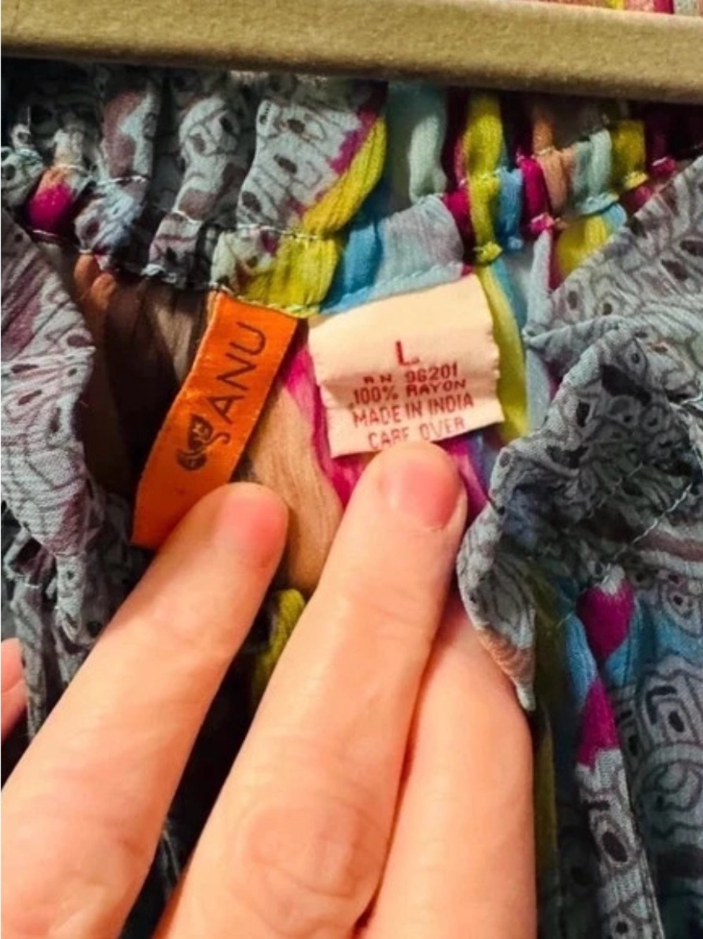 Off-Shoulder Multicolor Striped Ruffle-Sleeve Blouse - Picture 5 of 5